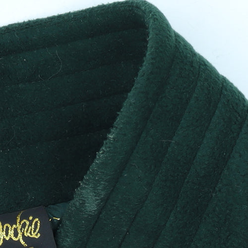Bob Mackie Women Green Embroidered Floral Fleece Jacket M