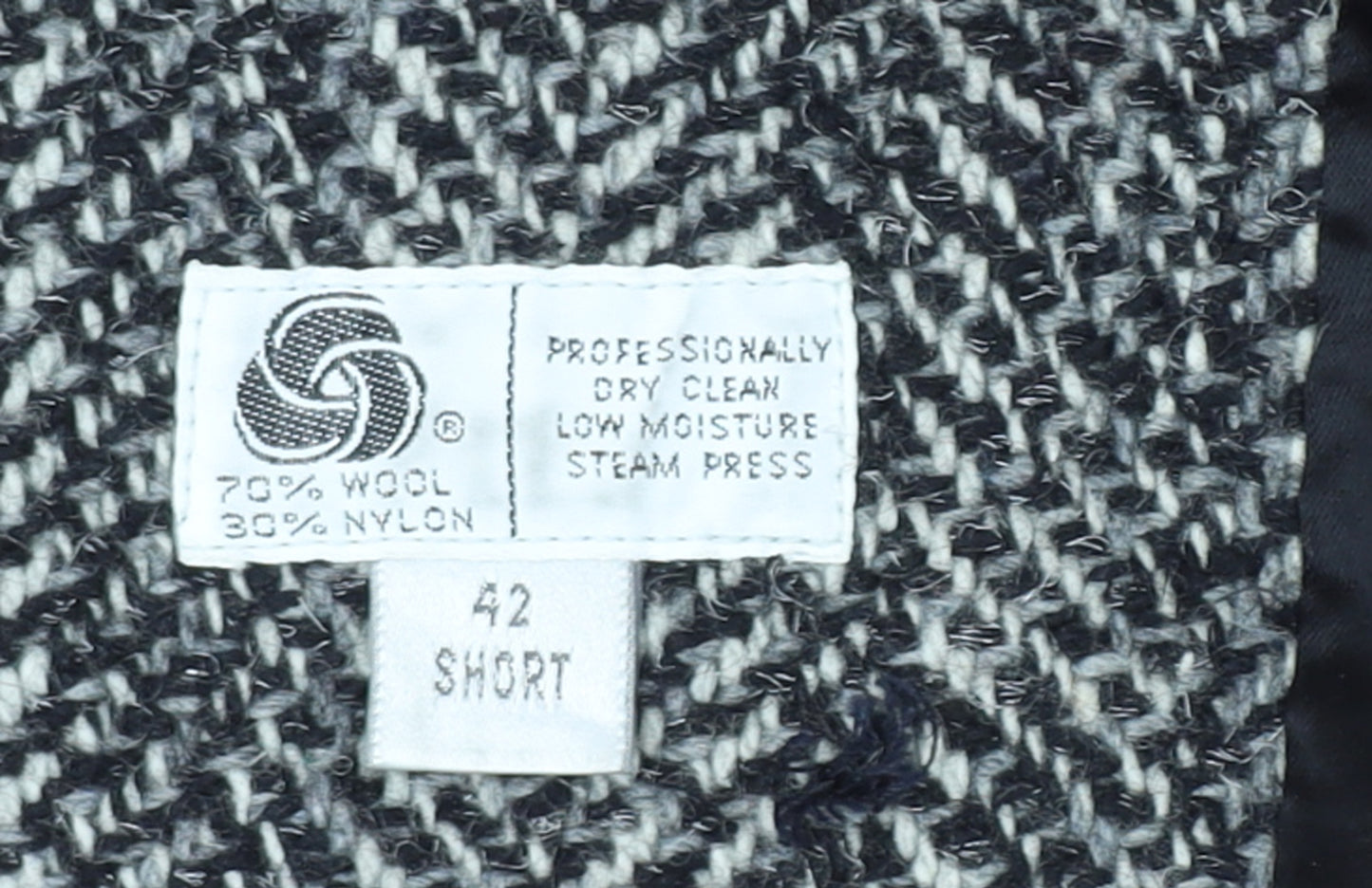 Botany 500 Women's Grey Herringbone Wool Long Overcoat Size 16