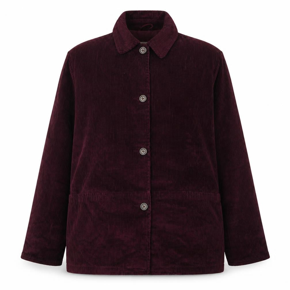 Eddie Bauer Womens Purple Corduroy Button Basic Jacket Size L