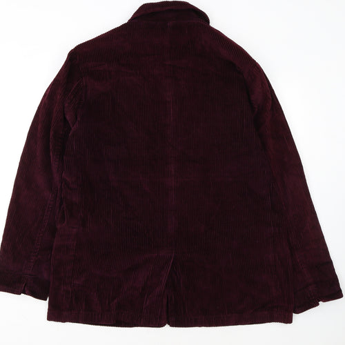 Eddie Bauer Womens Purple Corduroy Button Basic Jacket Size L