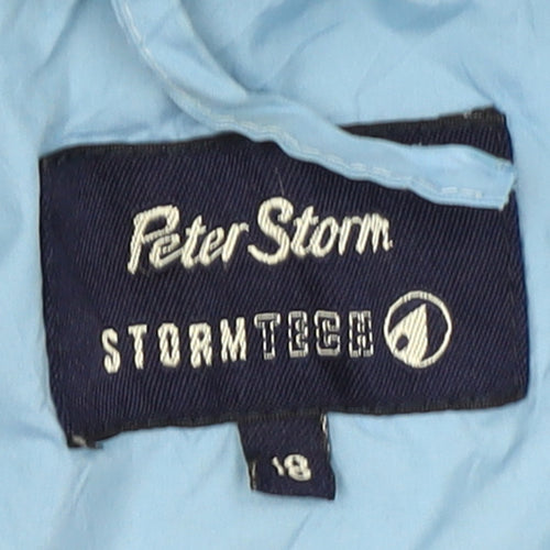 Peter Storm Men's Blue Waterproof Hooded Rain Jacket Size L