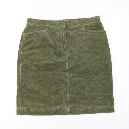 Jones Sport Women Green Corduroy Pencil Skirt Size 12 Stretch