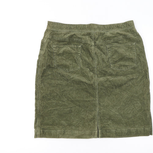 Jones Sport Women Green Corduroy Pencil Skirt Size 12 Stretch
