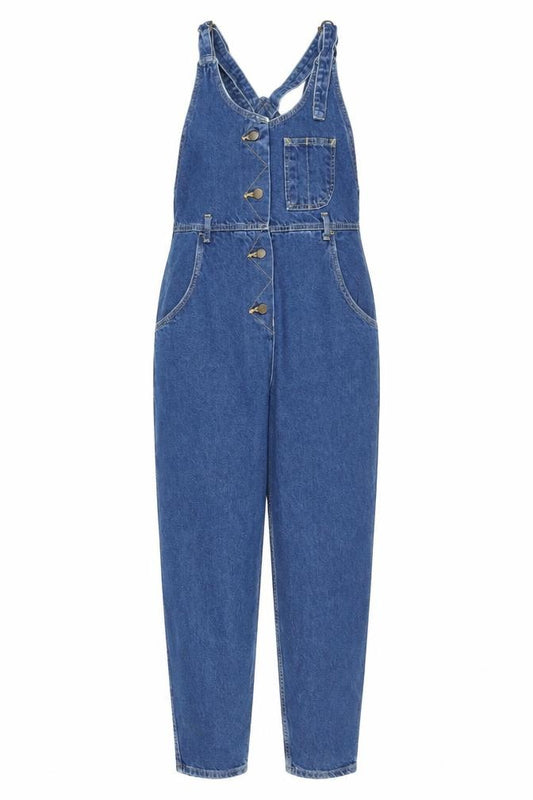 Lee Women Blue Denim Dungaree Jumpsuit Size 10 Adjustable Straps