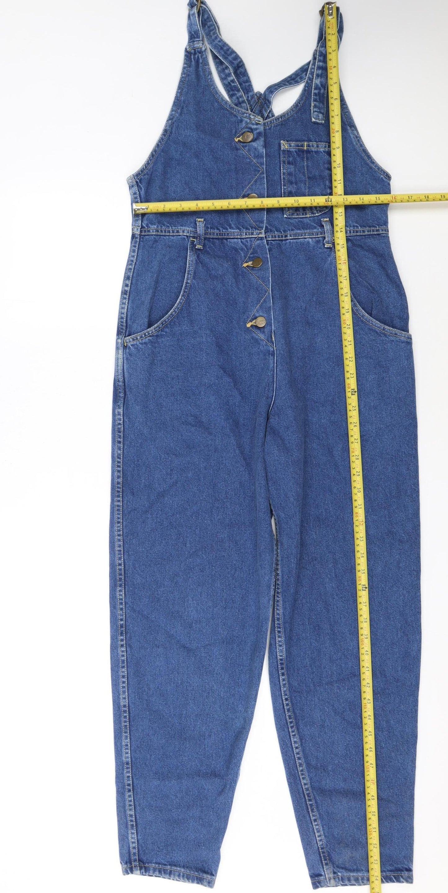Lee Women Blue Denim Dungaree Jumpsuit Size 10 Adjustable Straps