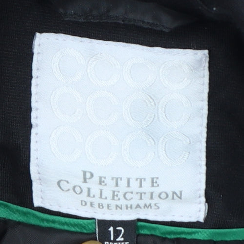 Debenhams Petite Collection Black Blazer Women Size 12 Short Notch Lapel Jacket