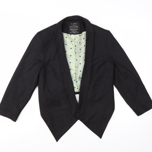 River Island Women Black Size 12 Shawl Lapel Tailored Suit Jacket