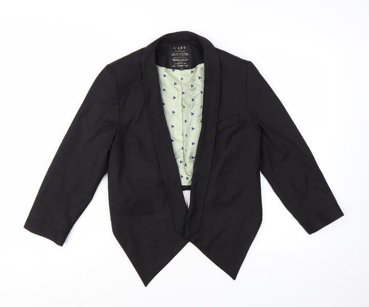River Island Women Black Size 12 Shawl Lapel Tailored Suit Jacket