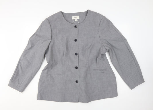 Marks and Spencer Women Grey Size 20 Long Sleeve Suit Jacket