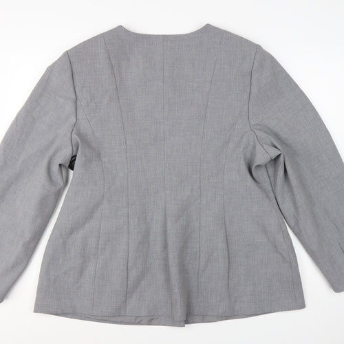 Marks and Spencer Women Grey Size 20 Long Sleeve Suit Jacket