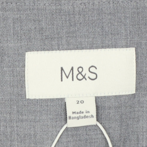 Marks and Spencer Women Grey Size 20 Long Sleeve Suit Jacket