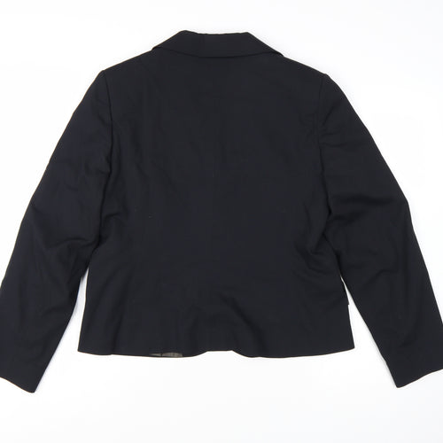 Amaranto Women's Black Size 16 Single-Breasted Blazer