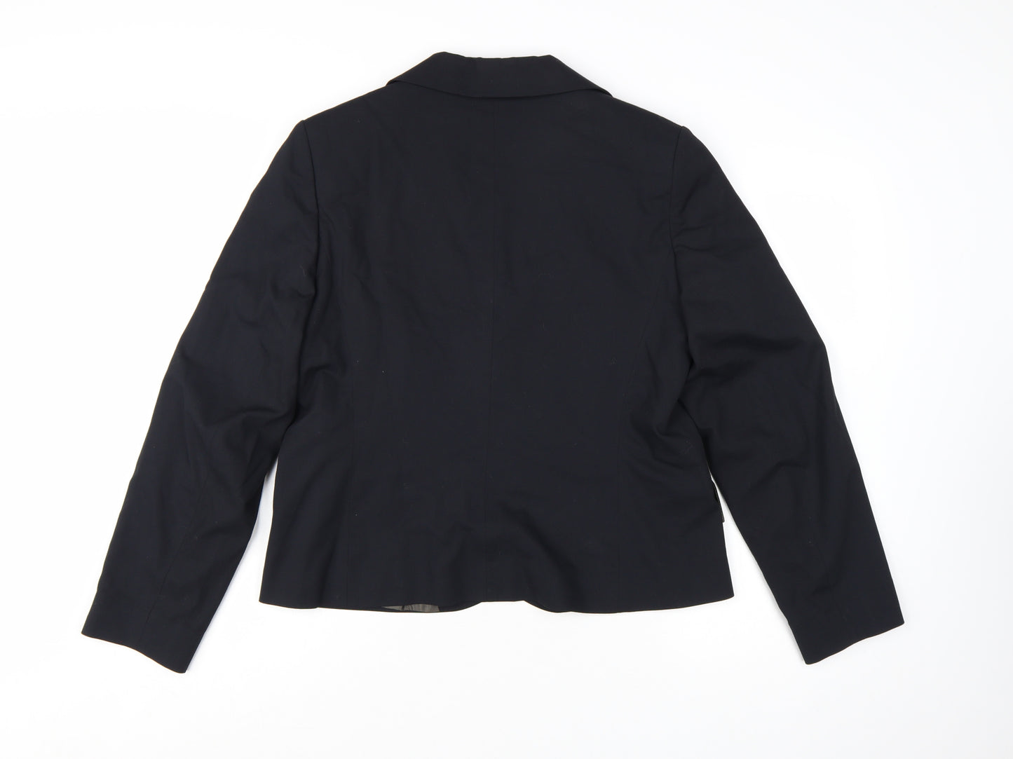 Amaranto Women's Black Size 16 Single-Breasted Blazer