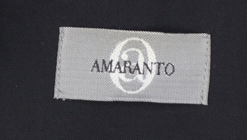 Amaranto Women's Black Size 16 Single-Breasted Blazer