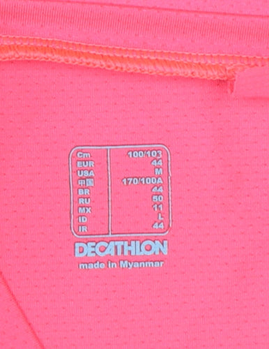 Kalenji Women Pink Short Sleeve V-Neck Running T-Shirt Size 16