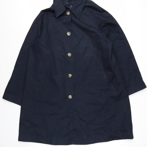 Marks and Spencer Women's Blue Cotton Blend Trench Coat Size 16