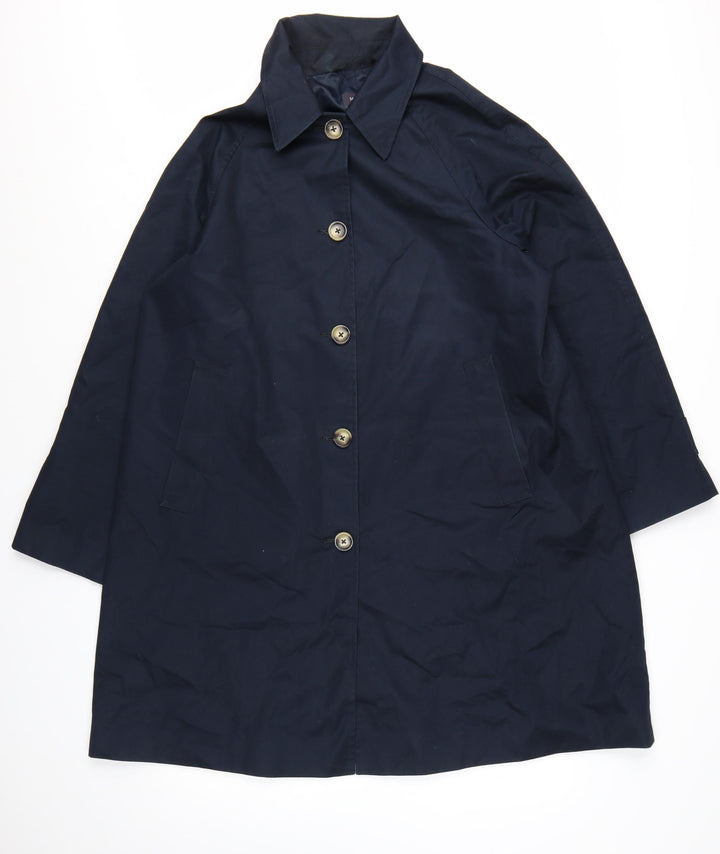 Marks and Spencer Women's Blue Cotton Blend Trench Coat Size 16