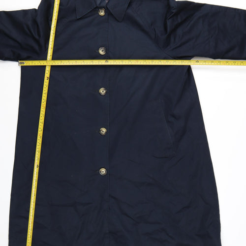 Marks and Spencer Women's Blue Cotton Blend Trench Coat Size 16