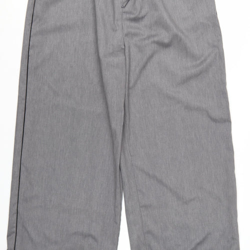Savida Women's Grey Cropped Wide-Leg Trousers Size 18