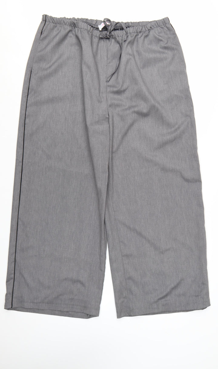 Savida Women's Grey Cropped Wide-Leg Trousers Size 18