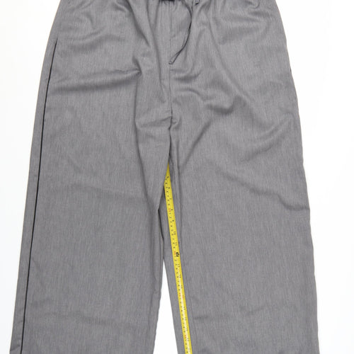 Savida Women's Grey Cropped Wide-Leg Trousers Size 18