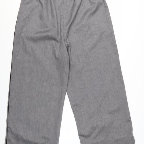 Savida Women's Grey Cropped Wide-Leg Trousers Size 18