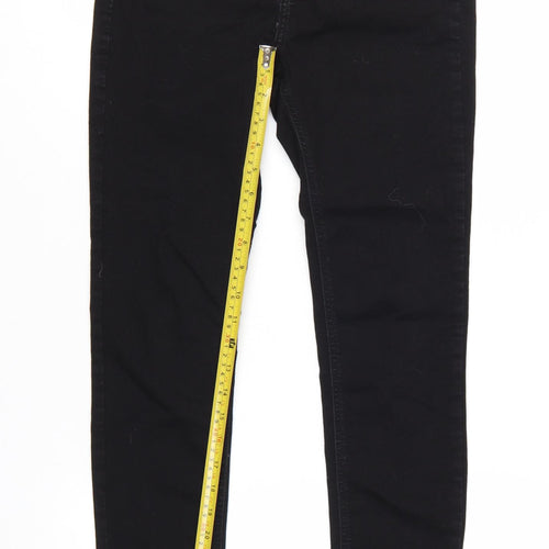 Pull & Bear Womens Black Skinny Jeans Size 12 Slim Fit Denim