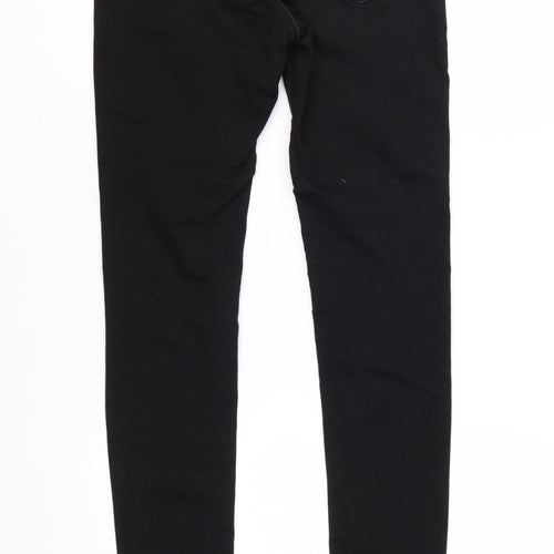 Pull & Bear Womens Black Skinny Jeans Size 12 Slim Fit Denim
