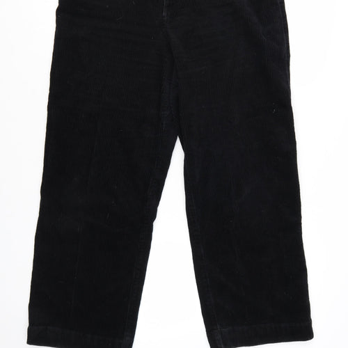 Monki Womens Black Corduroy Straight Trousers Size 16