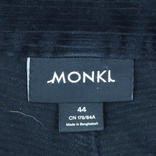Monki Womens Black Corduroy Straight Trousers Size 16