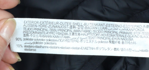 Zara Women's Black Puffer Jacket Hooded Size 8 Quilted Softshell