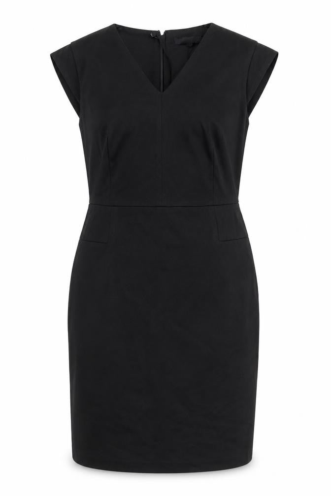Front view of Next Women Black, size 10, Sheath Knee Length Tailoring Dress