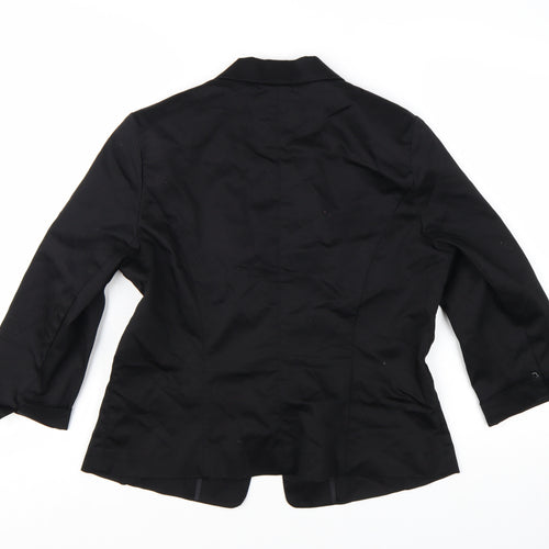 Ricki's Women's Black Blazer Size 10 Cotton Blend Single-Breasted Jacket