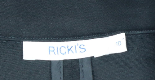 Ricki's Women's Black Blazer Size 10 Cotton Blend Single-Breasted Jacket