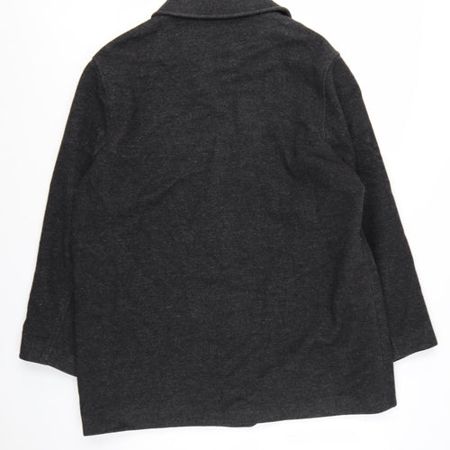 Marks and Spencer Women Grey Wool Blend Overcoat UK 14 Classic Style