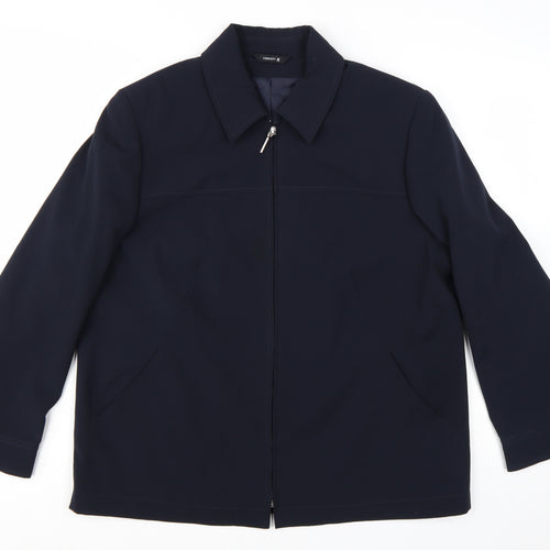 Concept K Women's Blue Polyester Zip Up Mid-Length Jacket Size 14