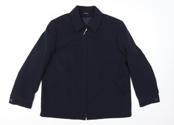 Concept K Women's Blue Polyester Zip Up Mid-Length Jacket Size 14