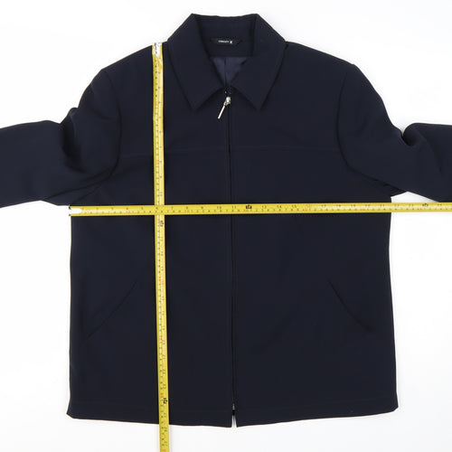 Concept K Women's Blue Polyester Zip Up Mid-Length Jacket Size 14
