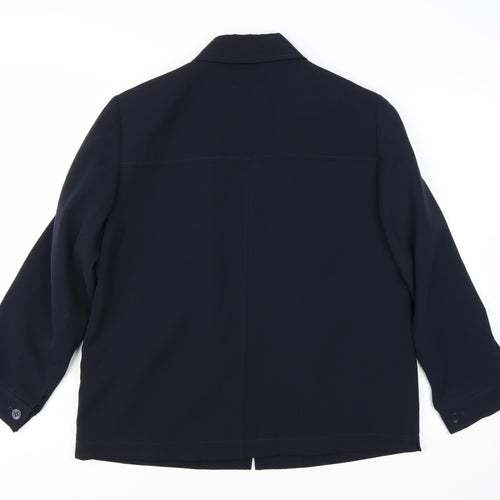 Concept K Women's Blue Polyester Zip Up Mid-Length Jacket Size 14