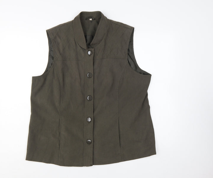 Honor Millburn Women's Green Quilted Waistcoat Size 18