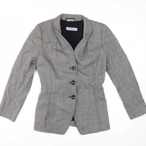 Sportmax Women’s Grey Wool Tailored Belted Jacket Size 12