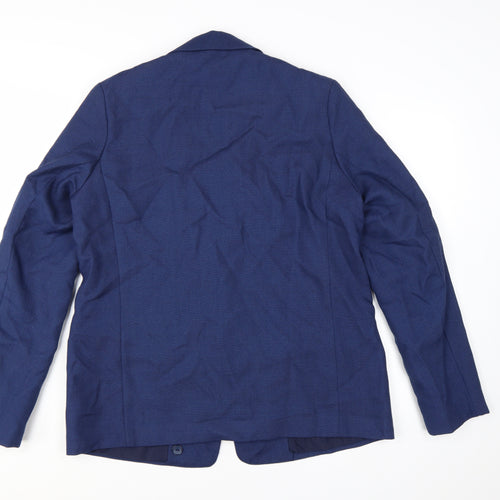 Moygashel Fabric Women's Blue Size 18 Single-Breasted Blazer