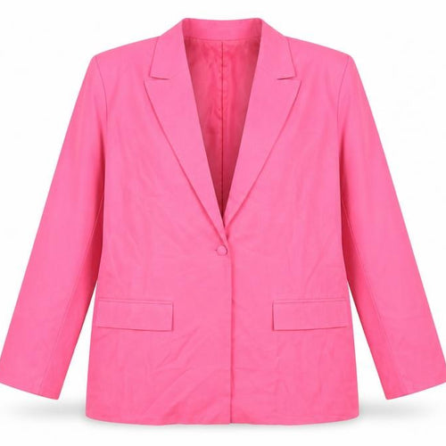 In The Style Women Pink One-Button Blazer UK 16 Polyester
