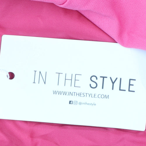 In The Style Women Pink One-Button Blazer UK 16 Polyester
