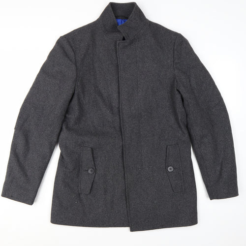 Marks and Spencer Men's Grey Wool Blend Smart Overcoat Size S