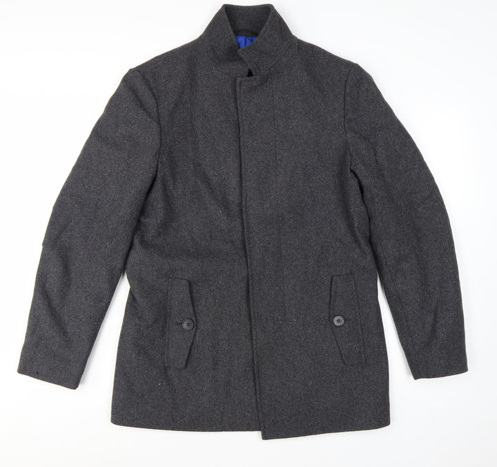 Marks and Spencer Men's Grey Wool Blend Smart Overcoat Size S