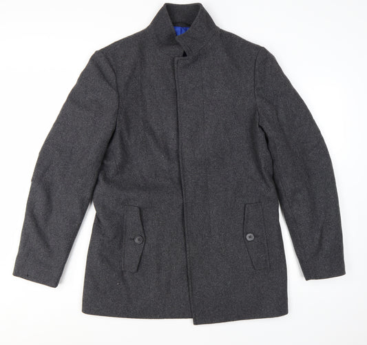 Marks and Spencer Men's Grey Wool Blend Smart Overcoat Size S