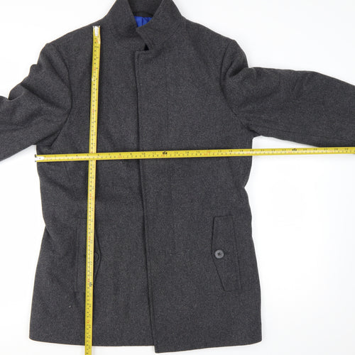Marks and Spencer Men's Grey Wool Blend Smart Overcoat Size S