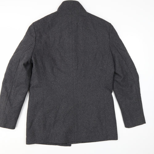 Marks and Spencer Men's Grey Wool Blend Smart Overcoat Size S