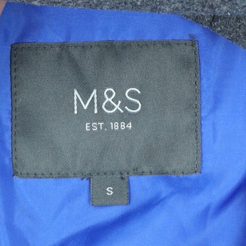 Marks and Spencer Men's Grey Wool Blend Smart Overcoat Size S
